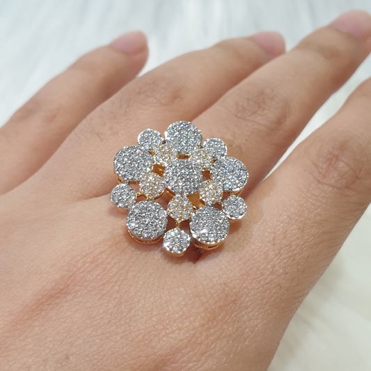 Cubic Zirconia Size Adjustable Ring