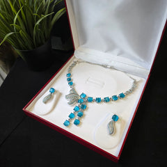 Millie - Aquamarines Blue Necklace Set with Earrings