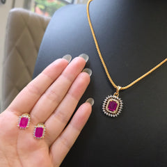 Ruby Pendant Set