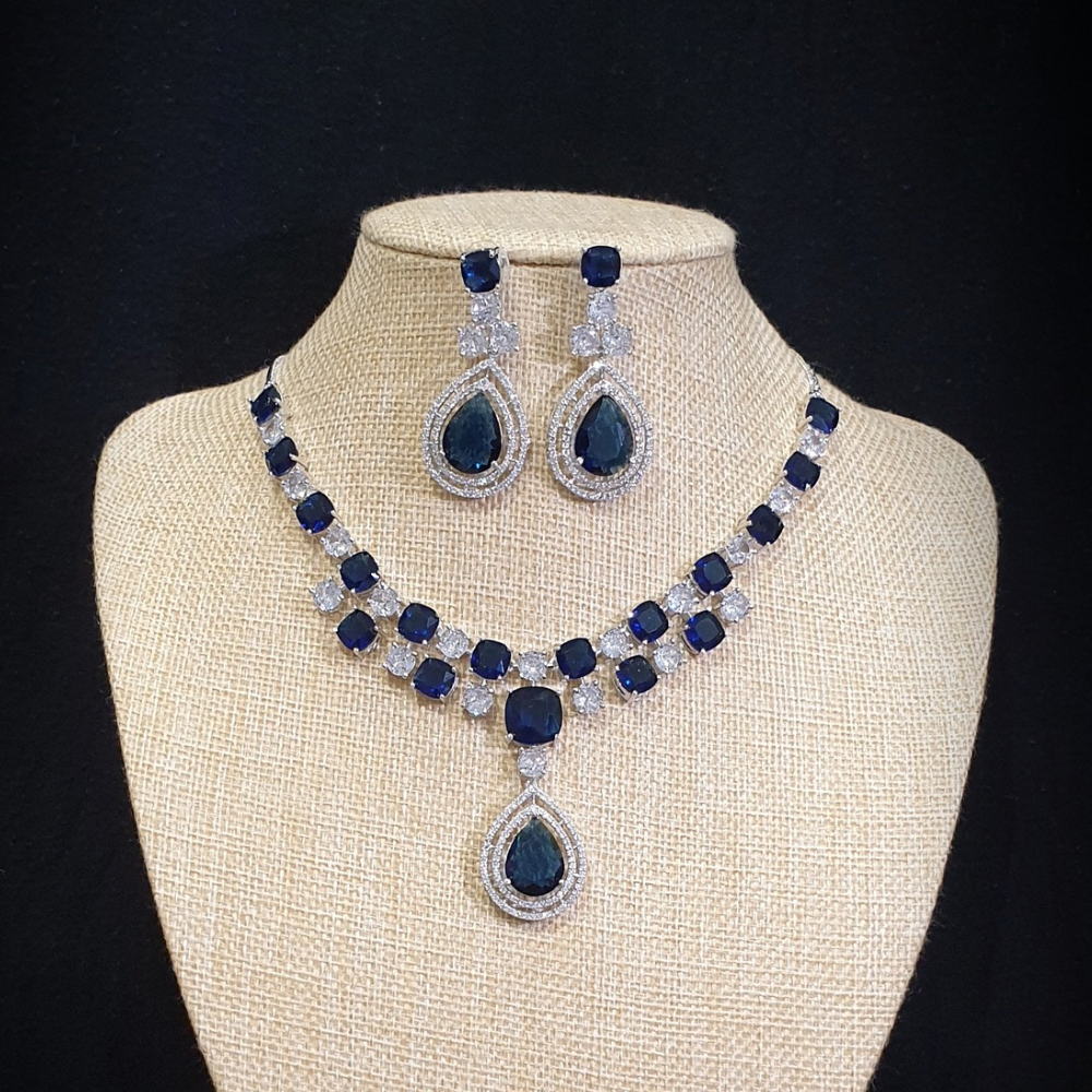 Blue Sapphire Necklace Set