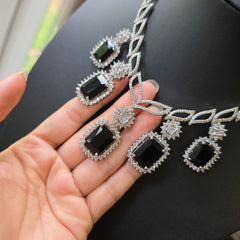 Black Quartz Necklace Set