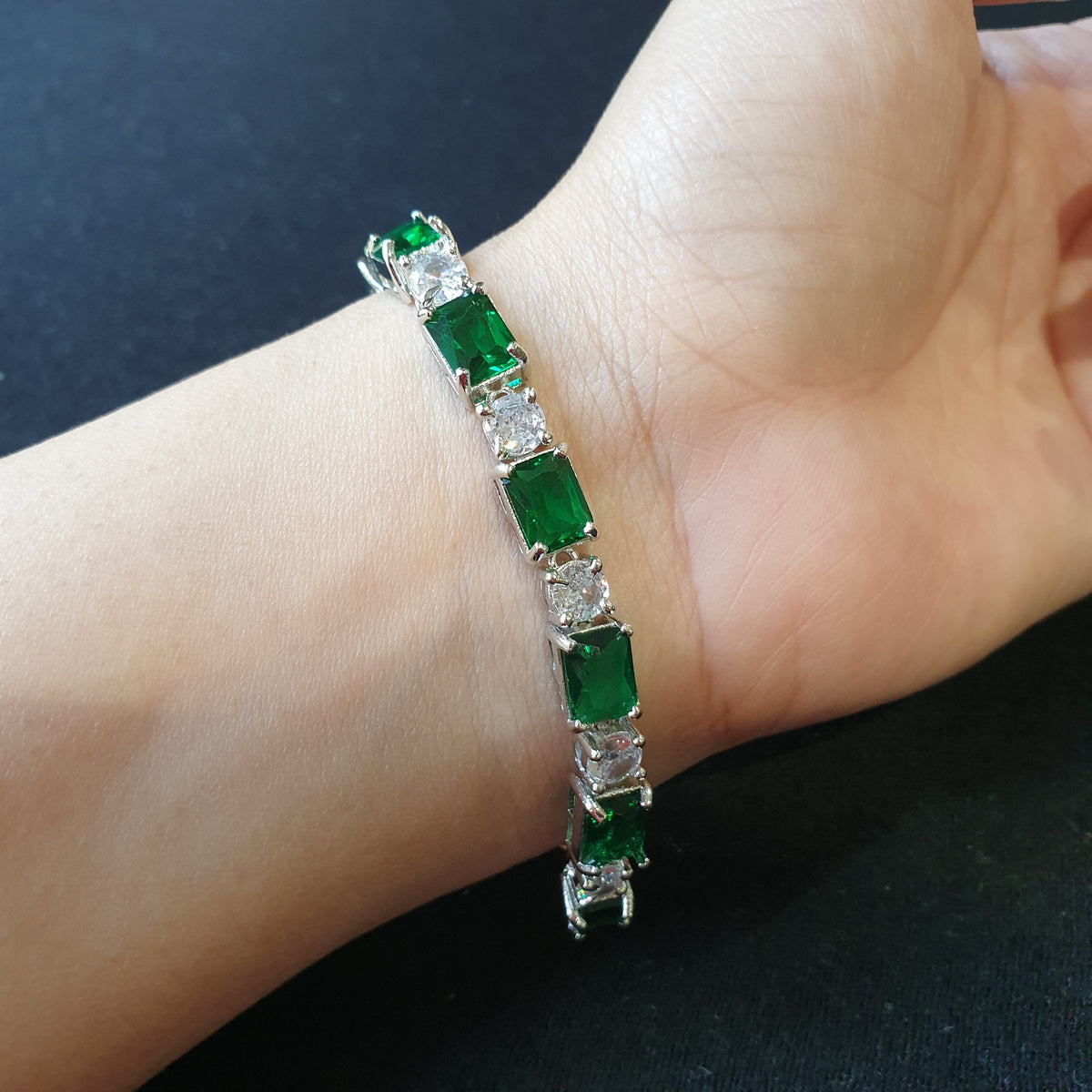 Elegant Bracelets Multi Gemstones White Gold plated