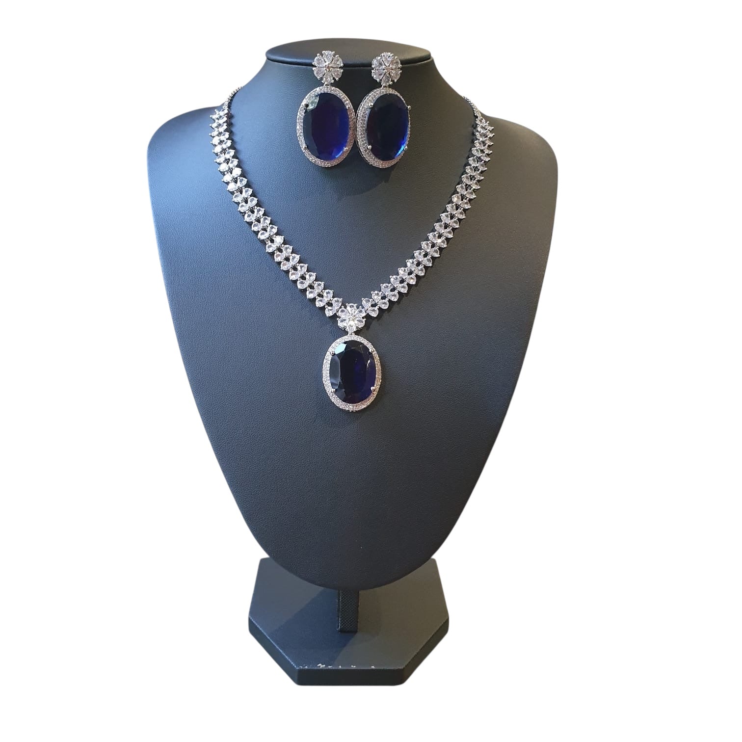 Blue Sapphire Necklace Set