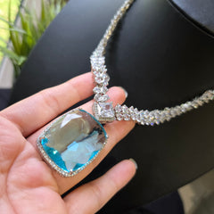 Hazel - Aquamarine Blue Necklace Set