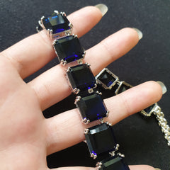 Blue Sapphires Necklace Set