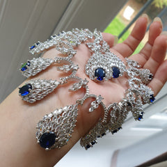Blue Sapphires Necklace Set