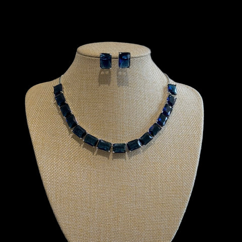 Blue Sapphire Necklace Set