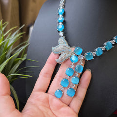 Millie - Aquamarines Blue Necklace Set with Earrings