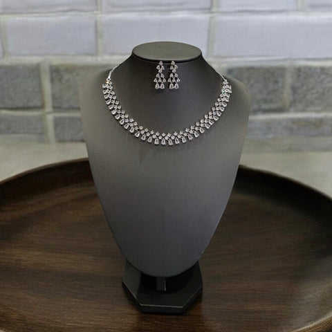 White Cubic Zirconia Necklace Set