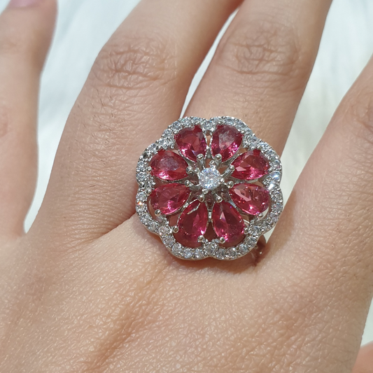 Garnet Red Size Adjustable Ring