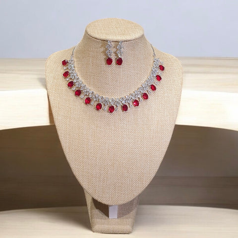 Garnet Red Necklace Set