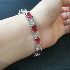 Elegant Bracelets Multi Gemstones White Gold plated