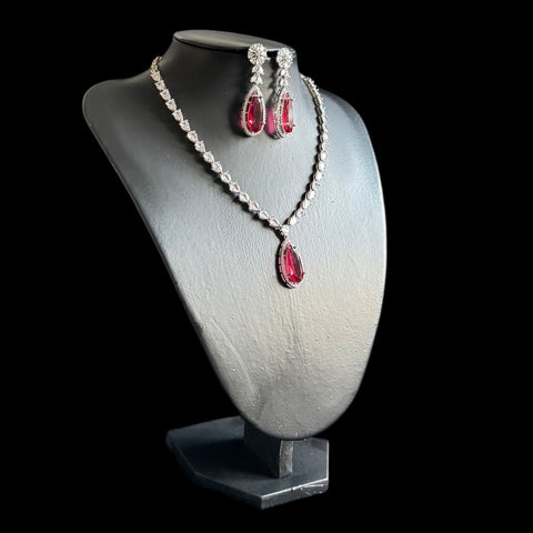 Garnet Red Necklace Set