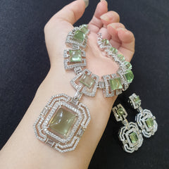 Olive Quartz Necklace Set