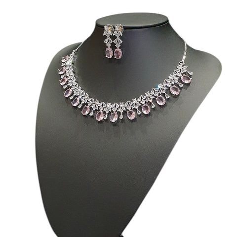 Pink Quartz Necklace Set