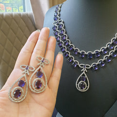 Stunning Purple Amethysts Necklace Set