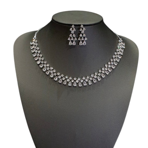 White Cubic Zirconia Necklace Set