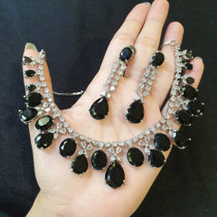 Black Quartz Necklace Set