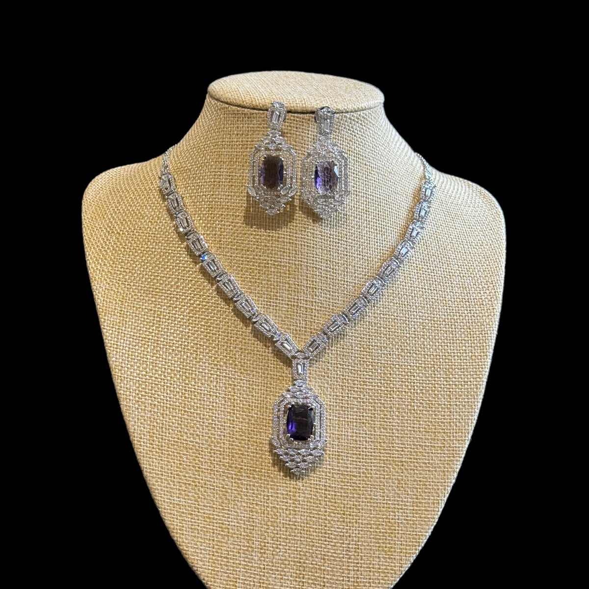 Purple Amethyst Necklace Set