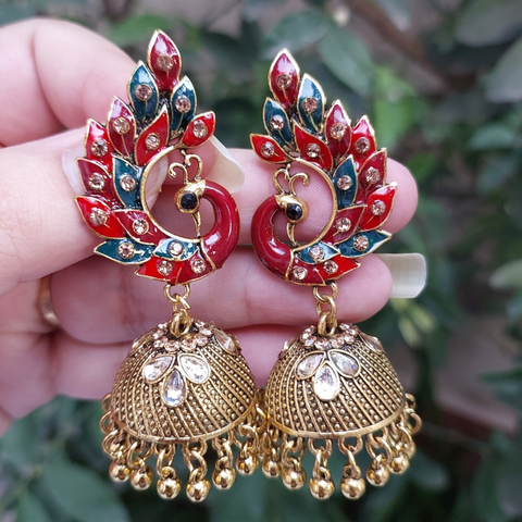 Peacock shaped earrings