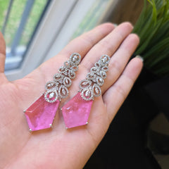 Ava - Pink Doublet Stone Necklace Set