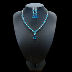 Aqua Blue Topaz Necklace Set