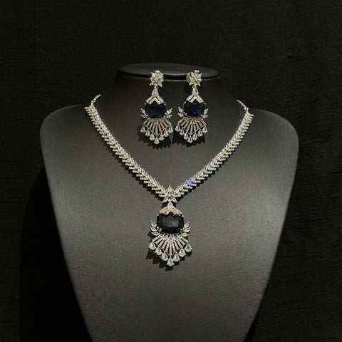 Blue Sapphire Necklace Set