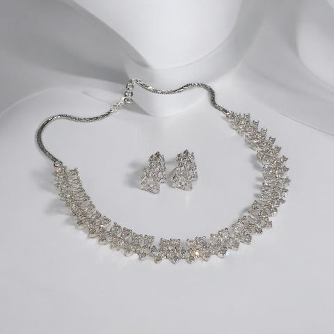 White Cubic Zirconia Necklace Set