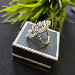 Thea - Emerald & Rubies Size adjustable Ring