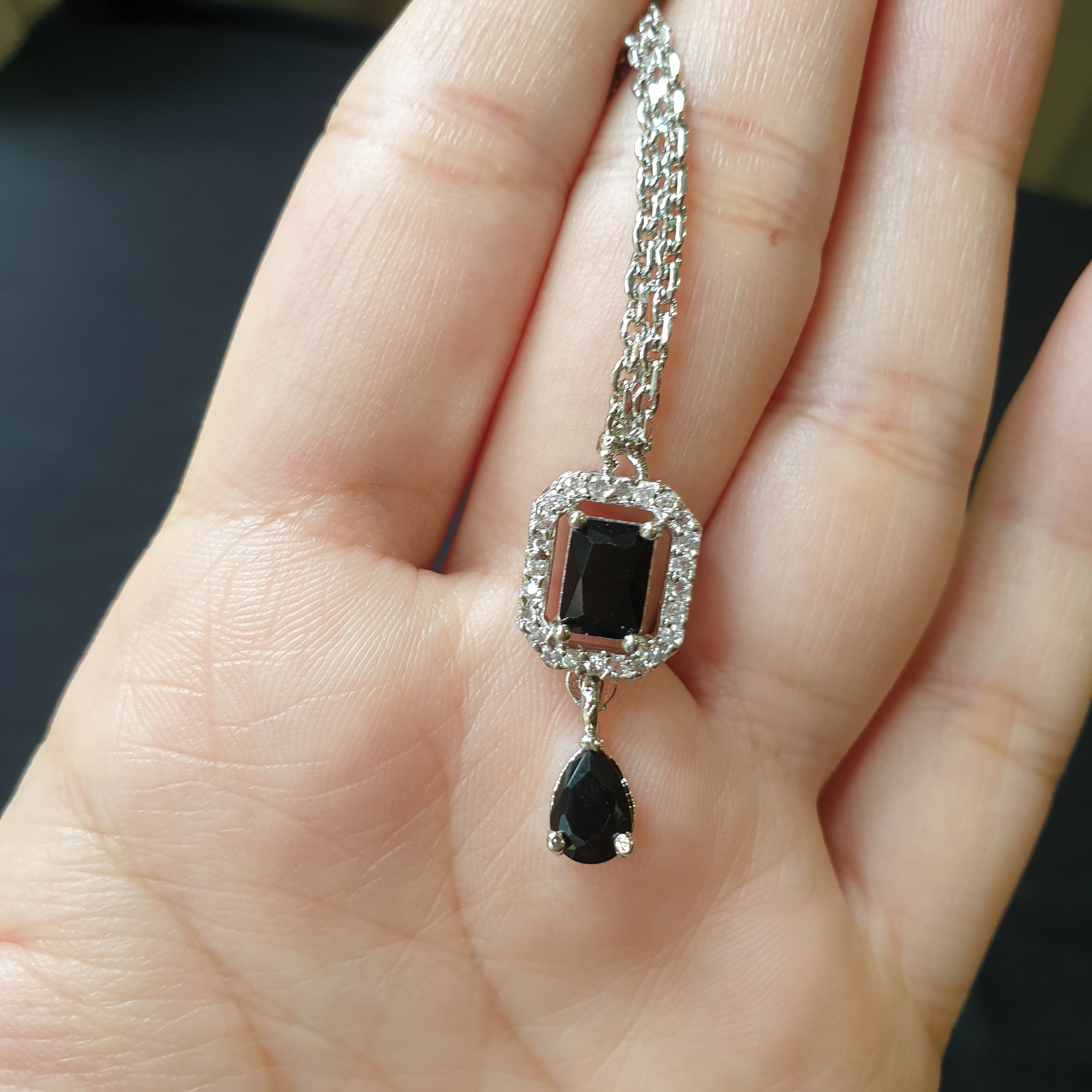 Black Quartz Necklace Set