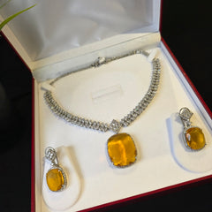 Hazel - Yellow citrine Necklace Set with Earrings