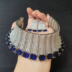 Stunning Blue Sapphire Choker Set