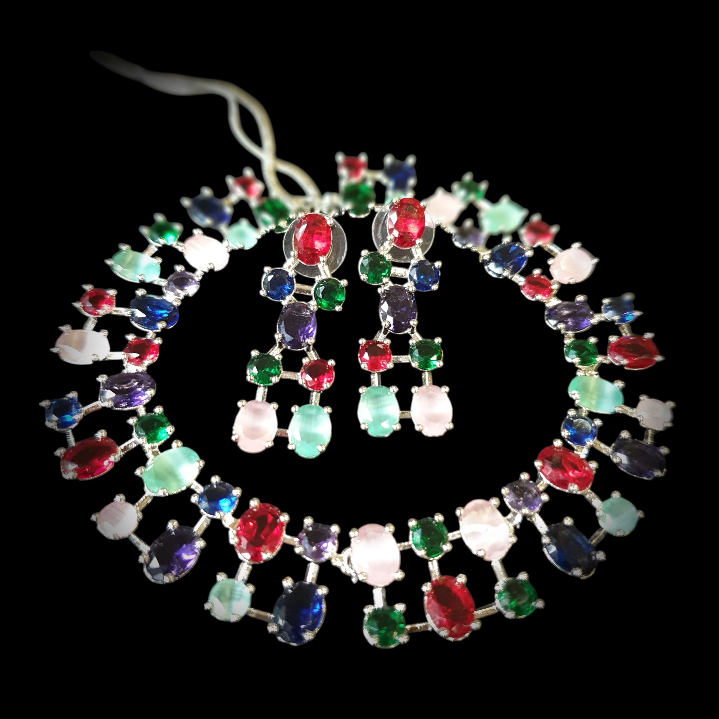 Multi Gemstones Necklace Set