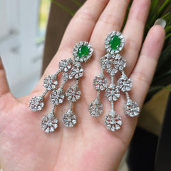 Julia - Bespoke Emerald Statement Necklace Set With Earrings & Tika