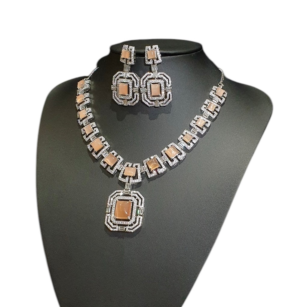 Peach Quartz Necklace Set