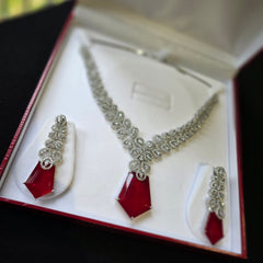 Ava - Ruby Red Necklace Set