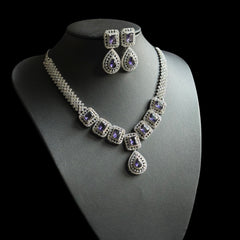 Purple Amethysts Necklace Set