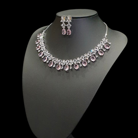 Pink Quartz Necklace Set