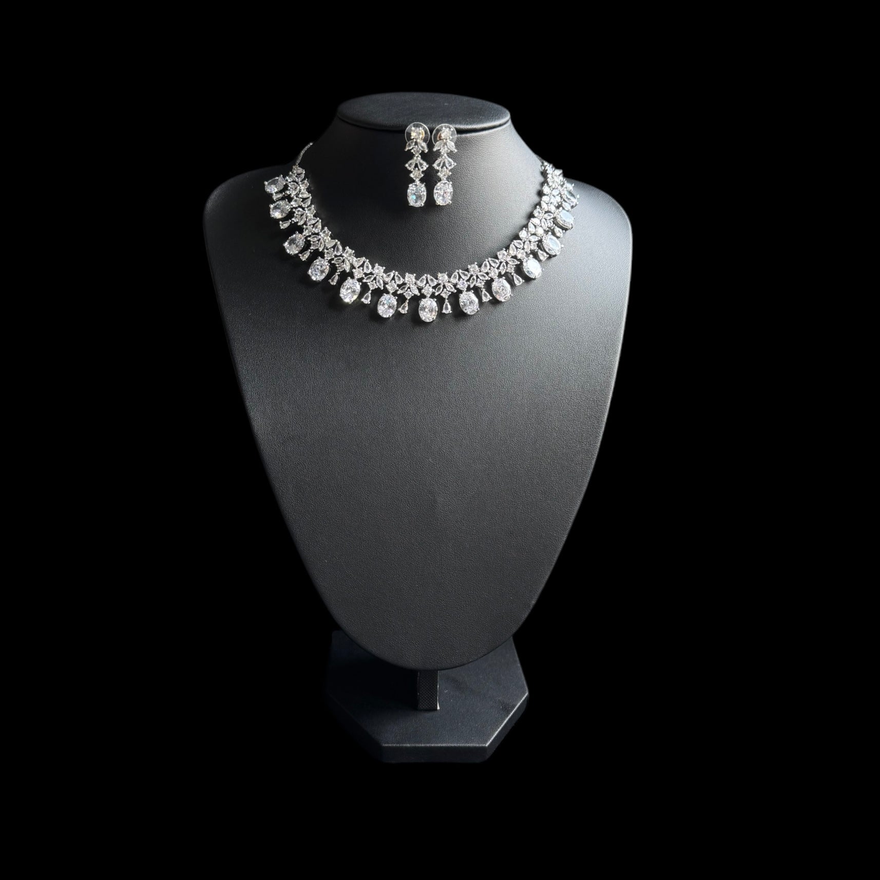 White Cubic Zirconia Necklace Set