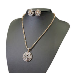 Cubic Zirconia Pendant Set - Gold Plated