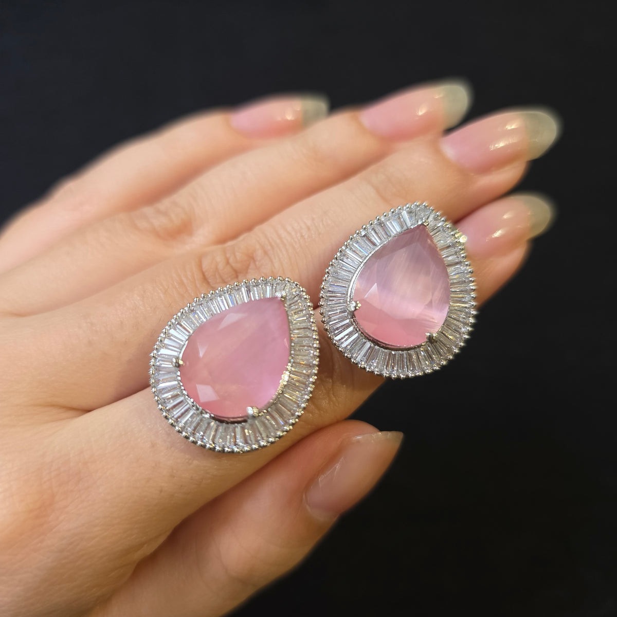 Pink Quartz Earrings