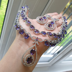 Stunning Purple Amethysts Necklace Set