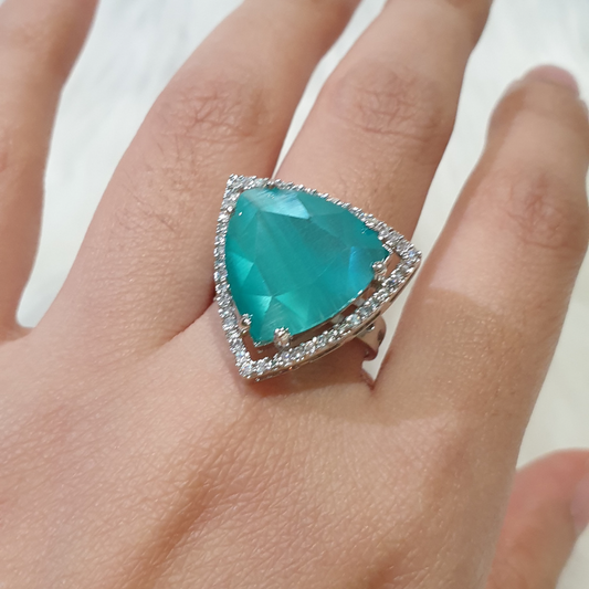 Mint Quartz Size Adjustable Ring