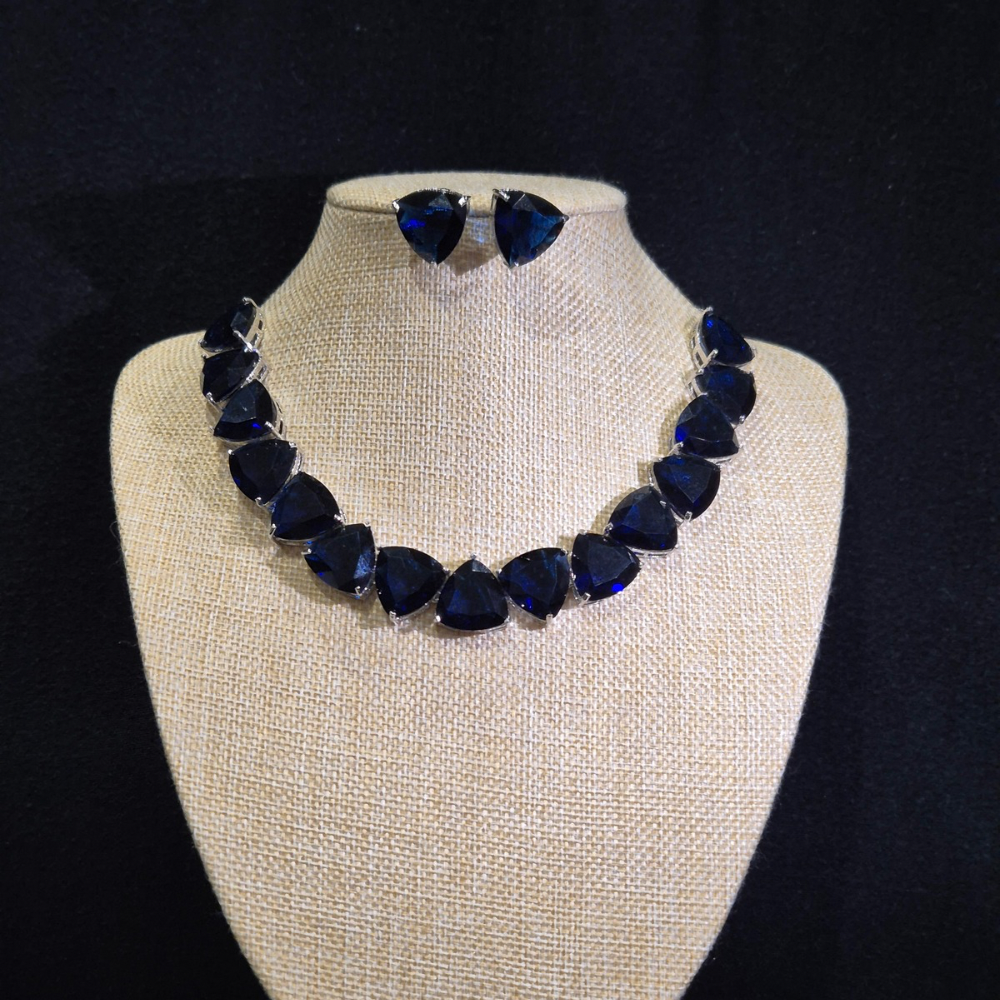 Blue Sapphire Necklace Set