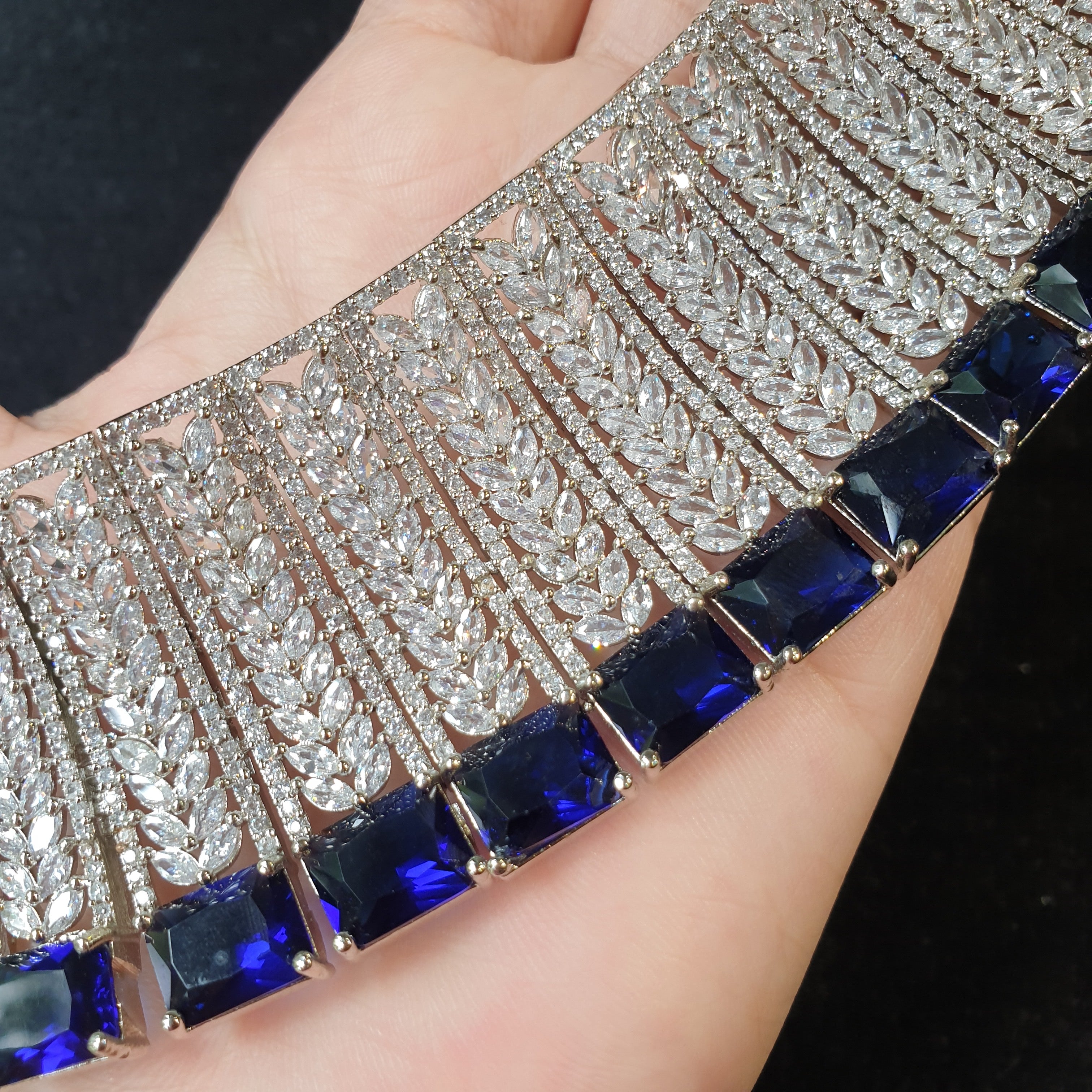 Stunning Blue Sapphire Choker Set