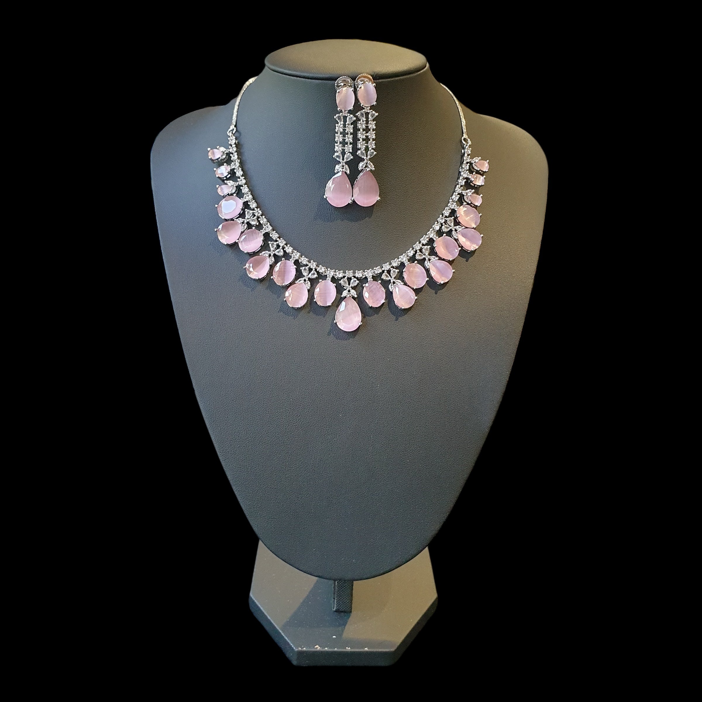 Pink Quartz Necklace Set