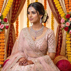 Linda - Bespoke Ruby Statement Necklace Set with Earrings & Tika