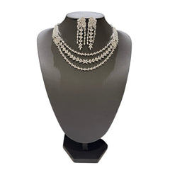 White Gold Plated Necklace Set