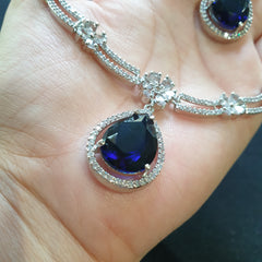 Blue Sapphire Necklace Set