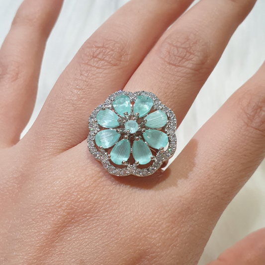 Mint Quartz Size Adjustable Ring